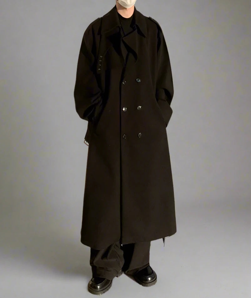 Oversize Fit Wool Blend Coat