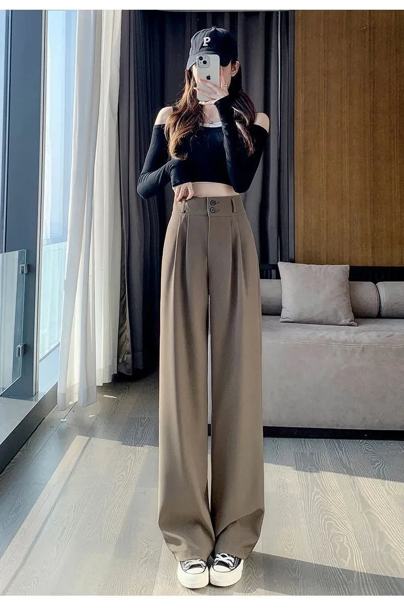 Wide-Leg High-Waist Trousers