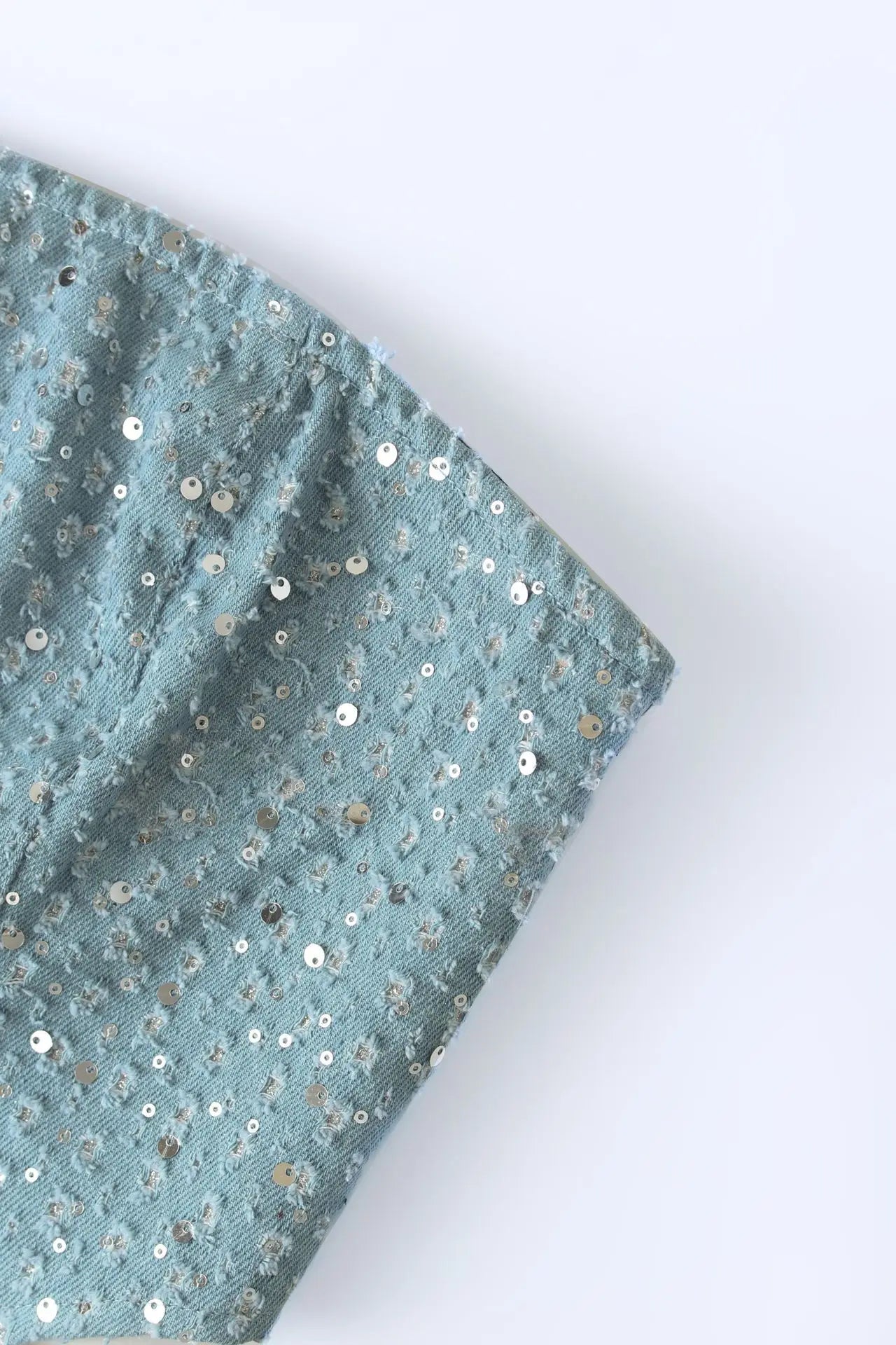 2-Piece Sequin Denim Set: Bandeau Top and Jeans