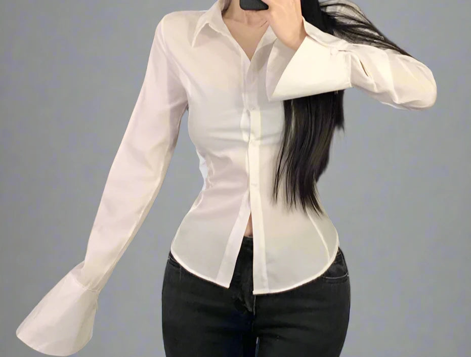 Cropped Lace-Up Corset Shirt