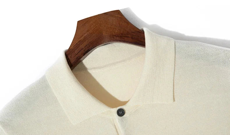 Wool-Blend Knit Polo Shirt