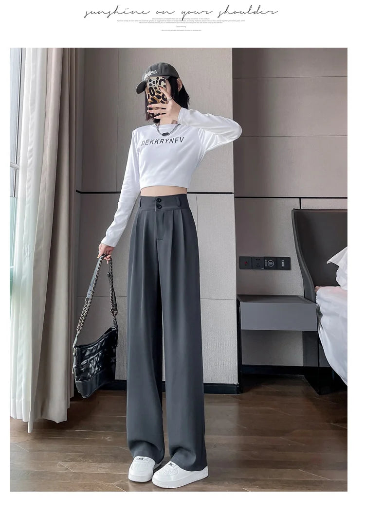 Wide-Leg High-Waist Trousers