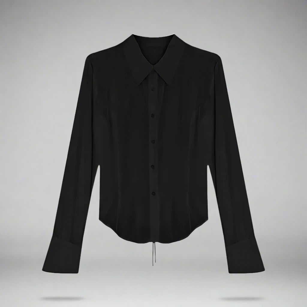 Cropped Lace-Up Corset Shirt