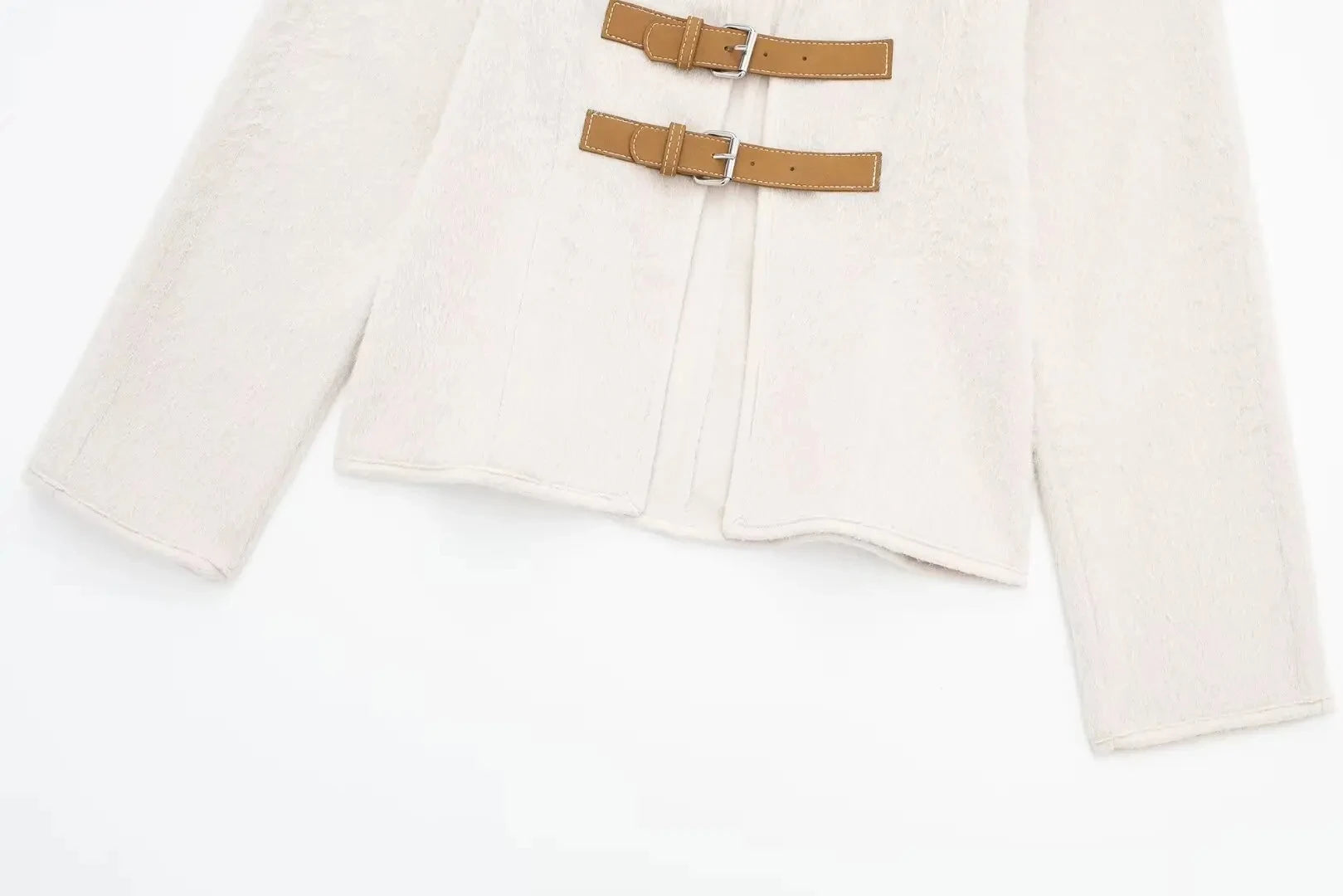 Wool-Blend Jacket With Buckle Strap