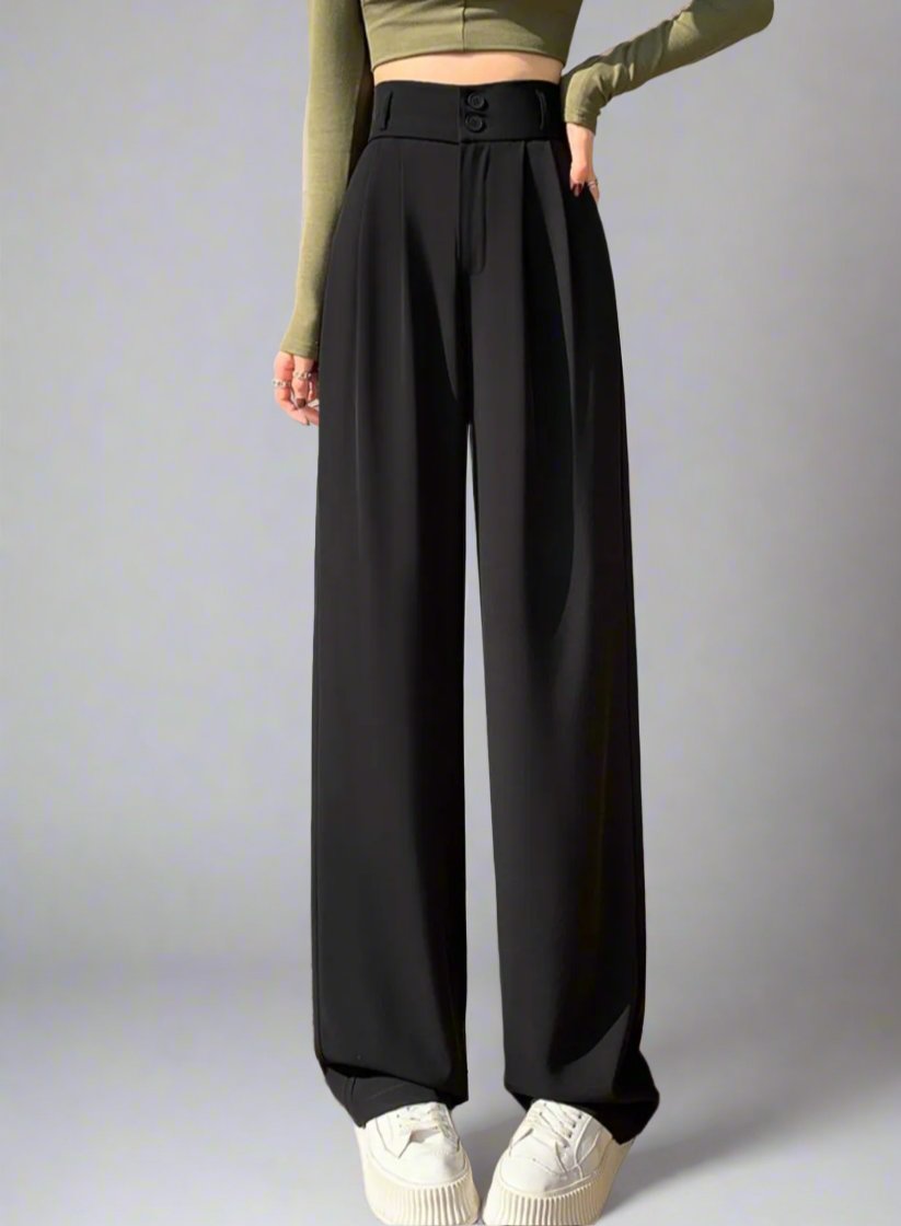 Wide-Leg High-Waist Trousers