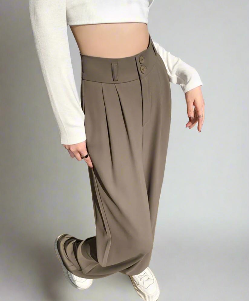 Wide-Leg High-Waist Trousers