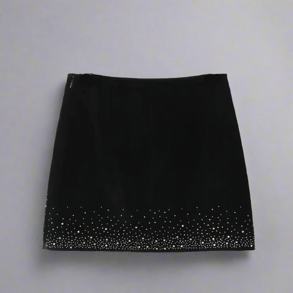 Velvet Sequin Mini Skirt