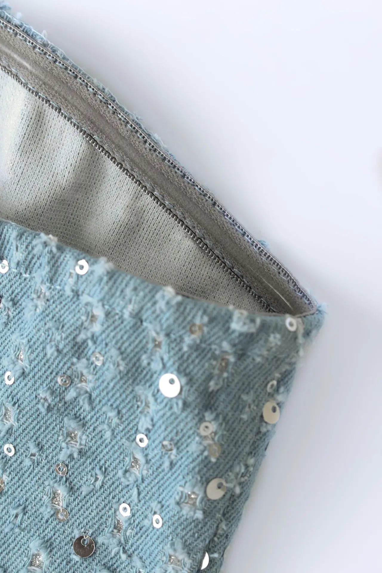 2-Piece Sequin Denim Set: Bandeau Top and Jeans