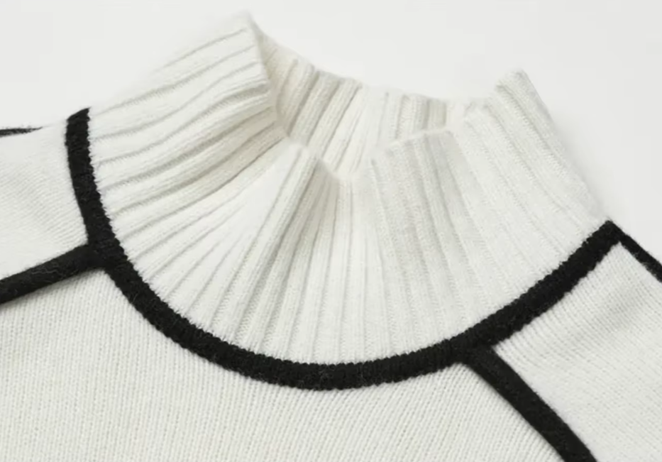 Relaxed-Fit High-Neck Knit Sweater