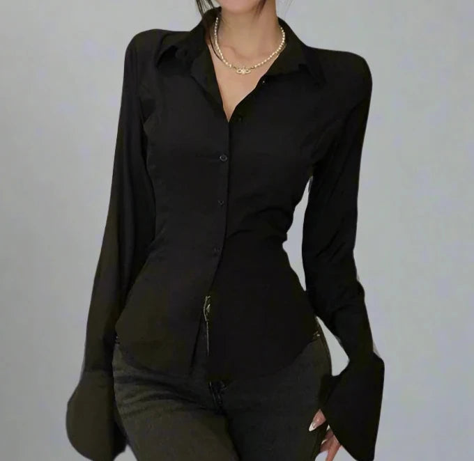Cropped Lace-Up Corset Shirt