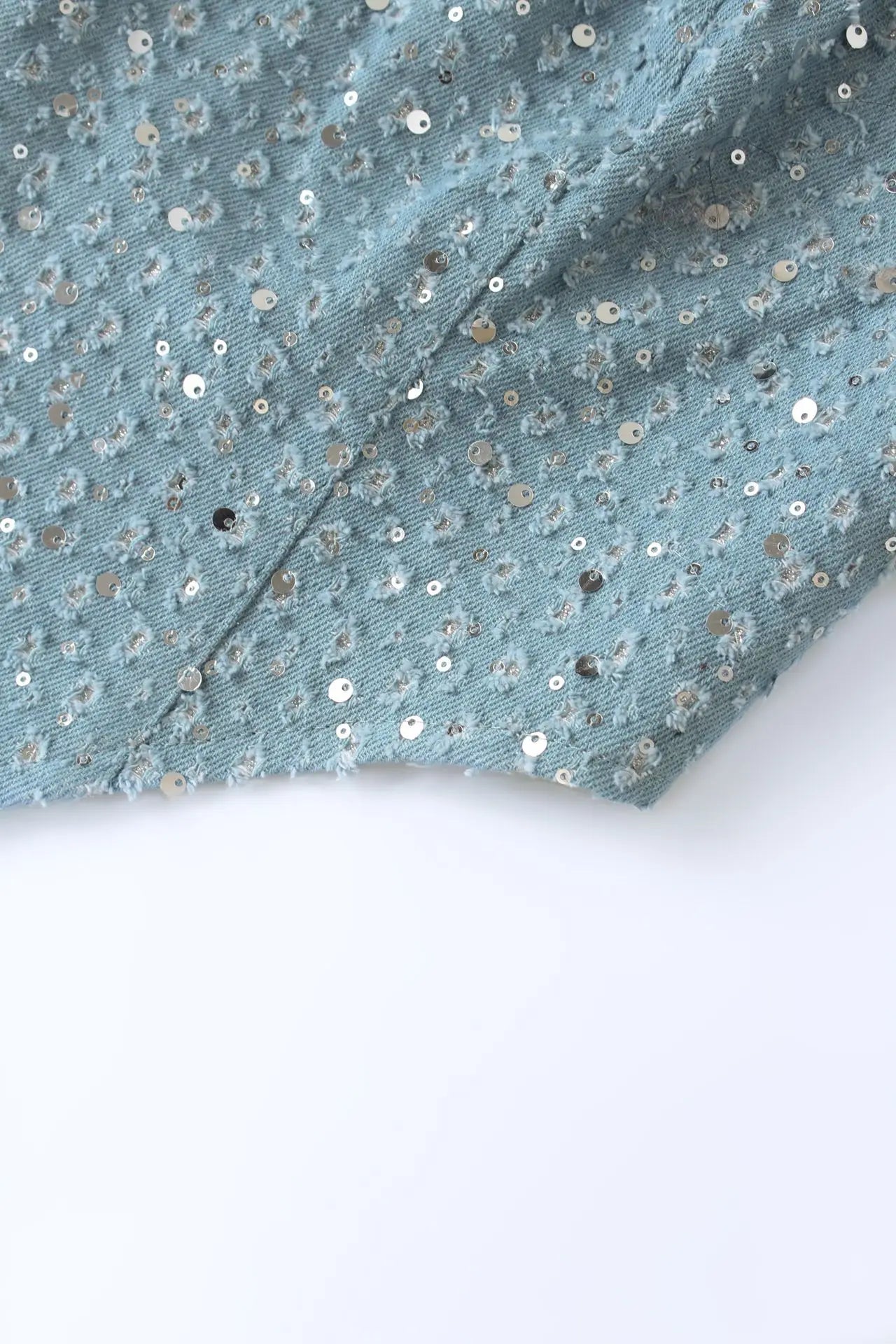 2-Piece Sequin Denim Set: Bandeau Top and Jeans