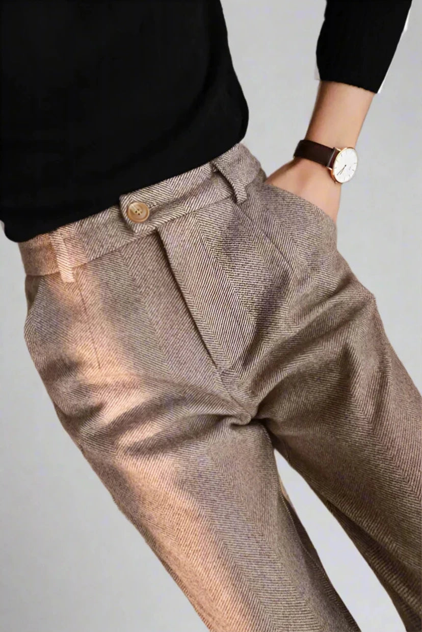 Slim-Fit Woollen Trousers