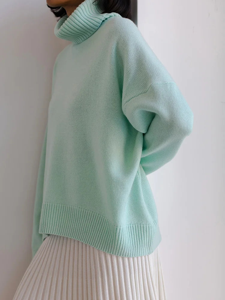 Knit Oversize Turtleneck Sweater