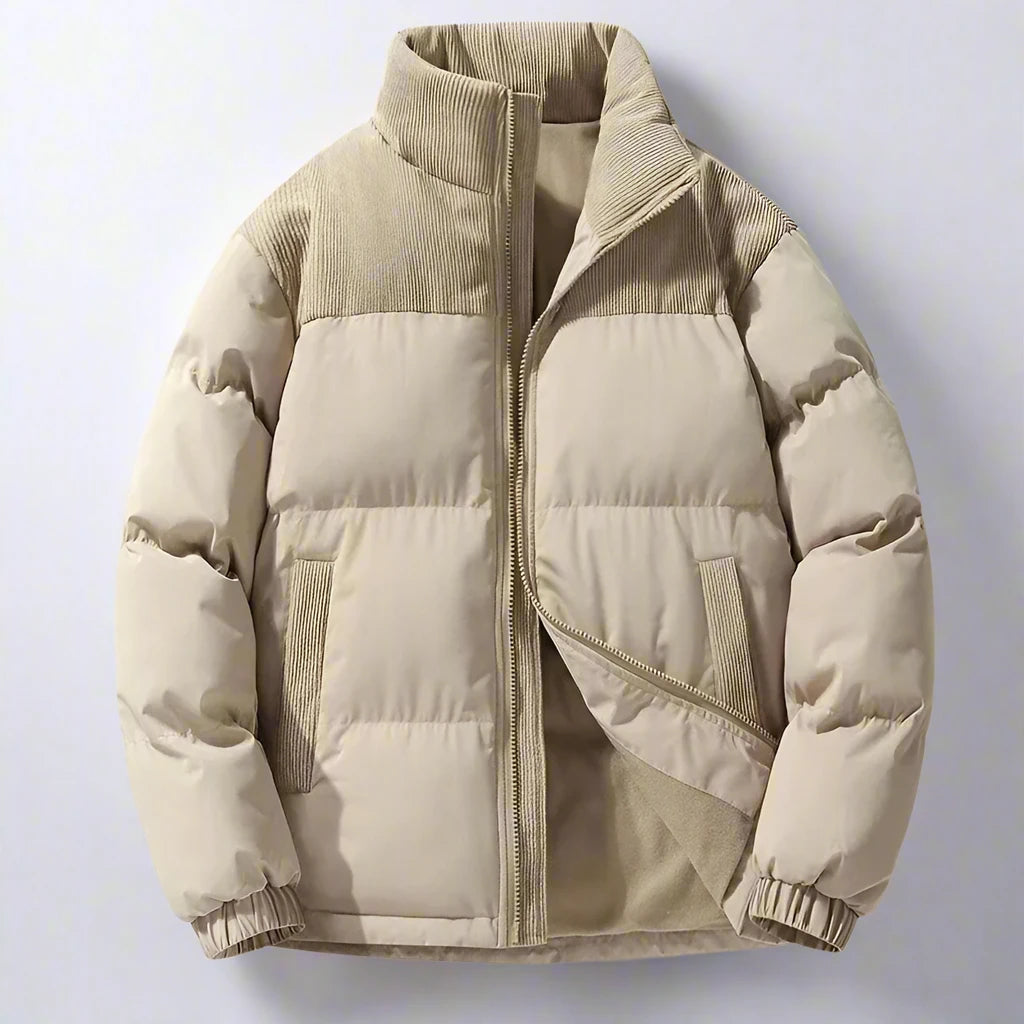 Semi-Corduroy Padded Puffer Jacket