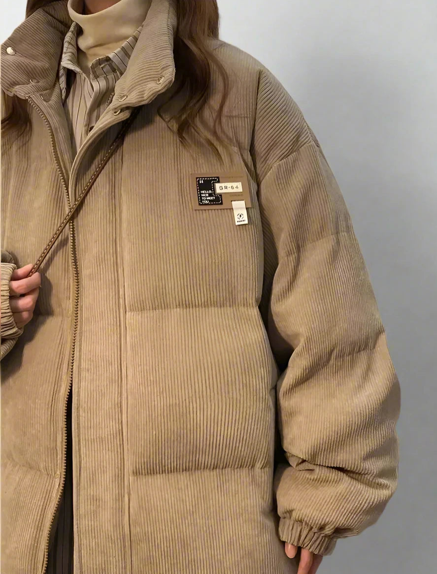 Unisex Corduroy Puffer Jacket