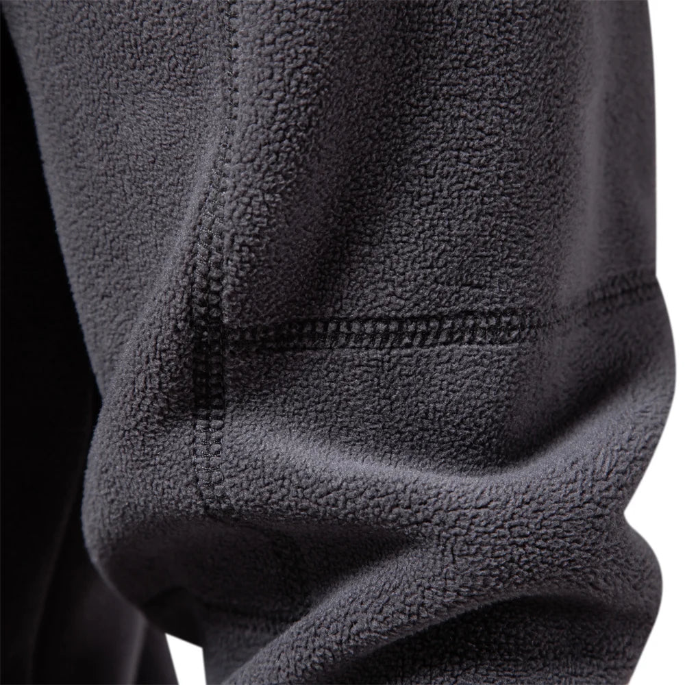 High-Neck Quarter-Zip Fleeced Sweater