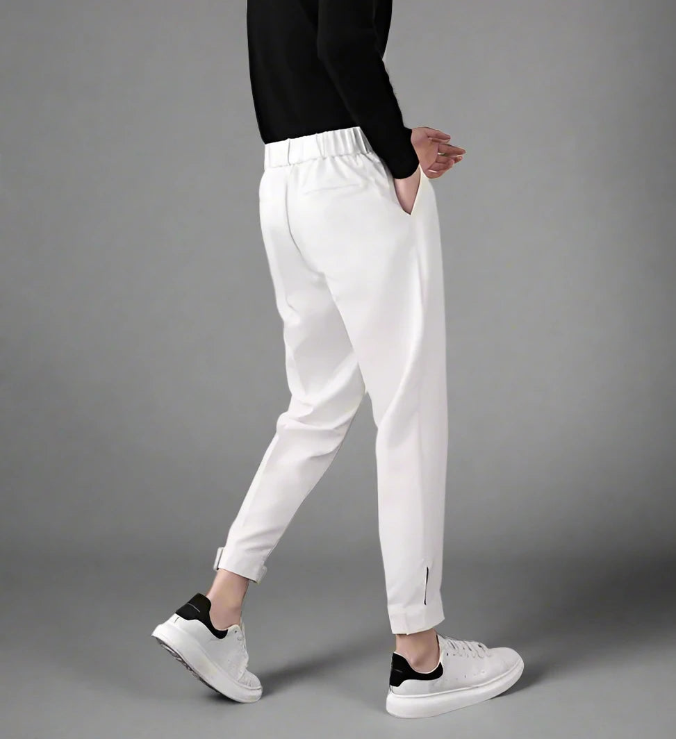 Pleated Trousers With Ankle Straps