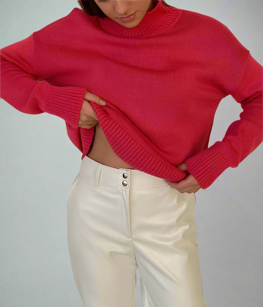 Knit Oversize Turtleneck Sweater