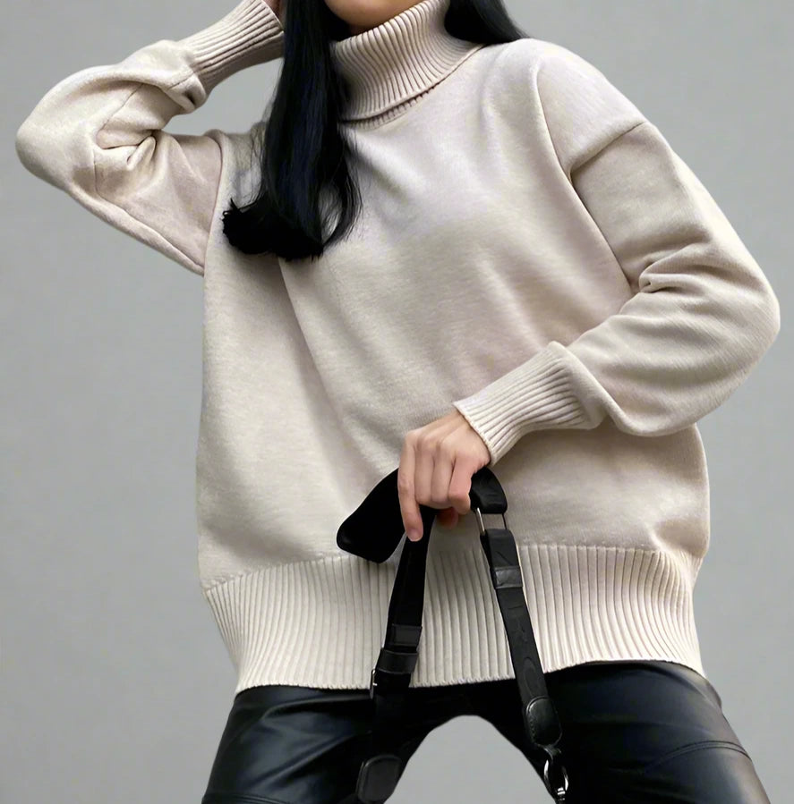 Knit Oversize Turtleneck Sweater