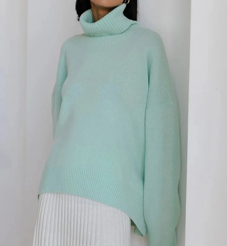 Knit Oversize Turtleneck Sweater