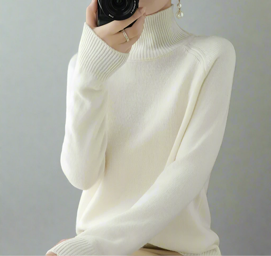 Merino Wool High-Neck Sweater