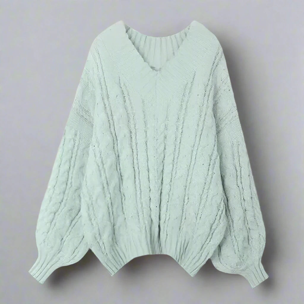 Oversize V-Neck Knitted Sweater