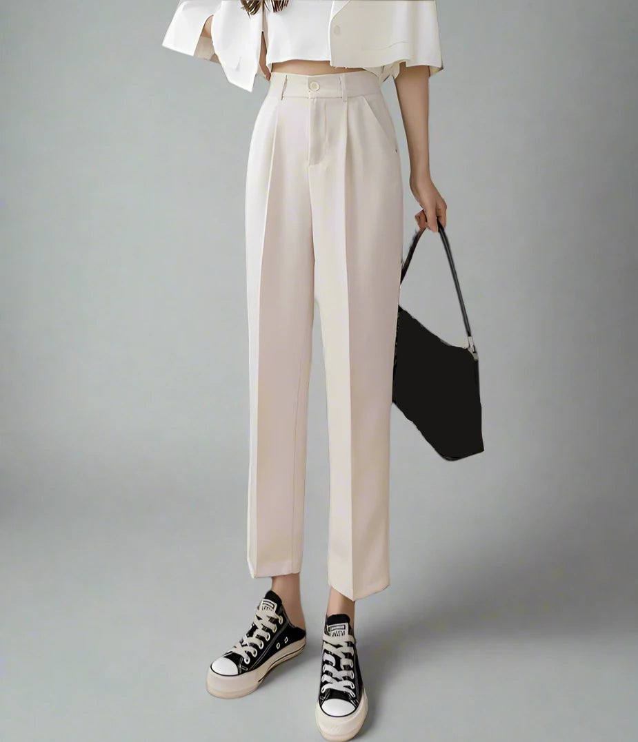 Straight High-Waist Trousers