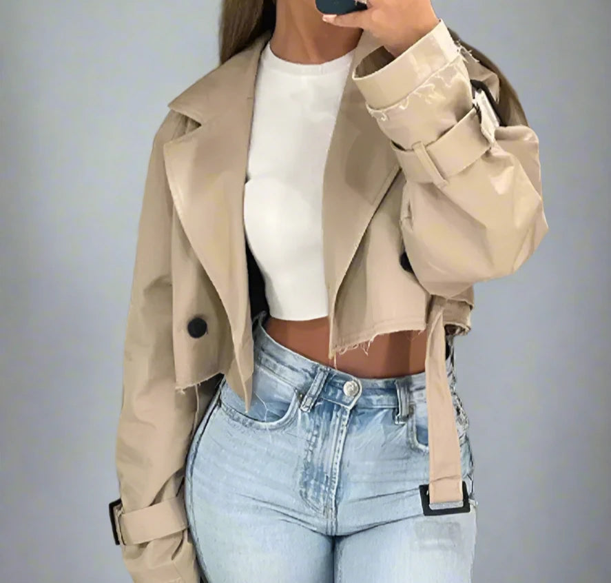 Belted Cropped Jacket