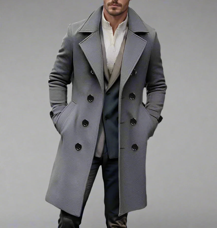 Double-Breasted Wool Overcoat