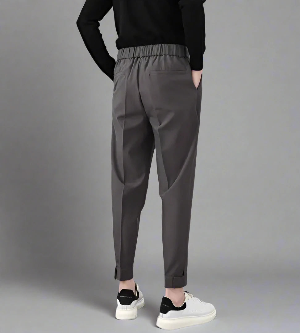 Pleated Trousers With Ankle Straps