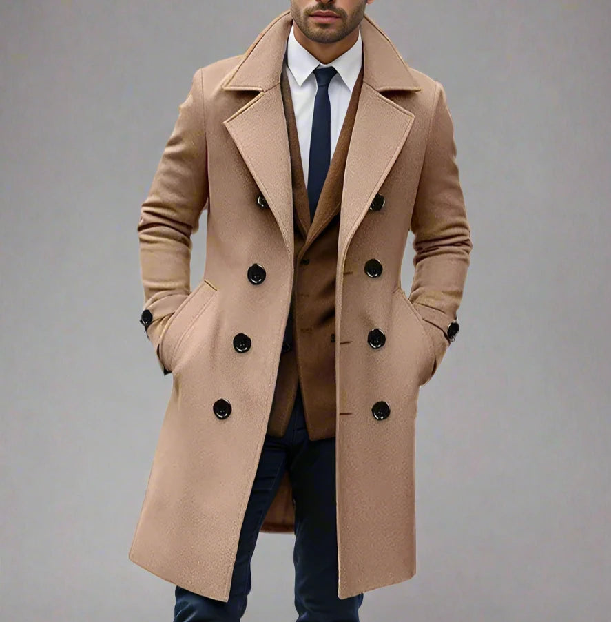 Double-Breasted Wool Overcoat