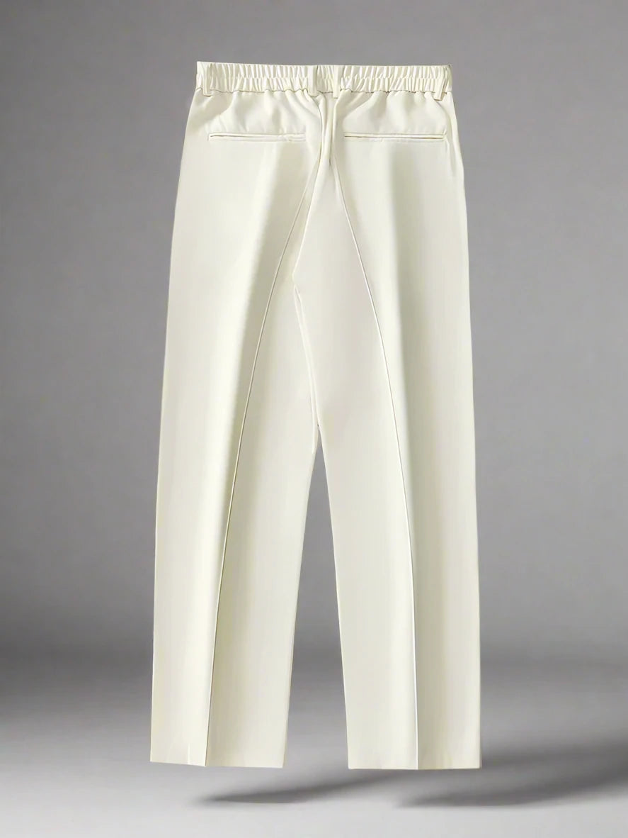 Straight-Fit Trousers With Slit Ankles