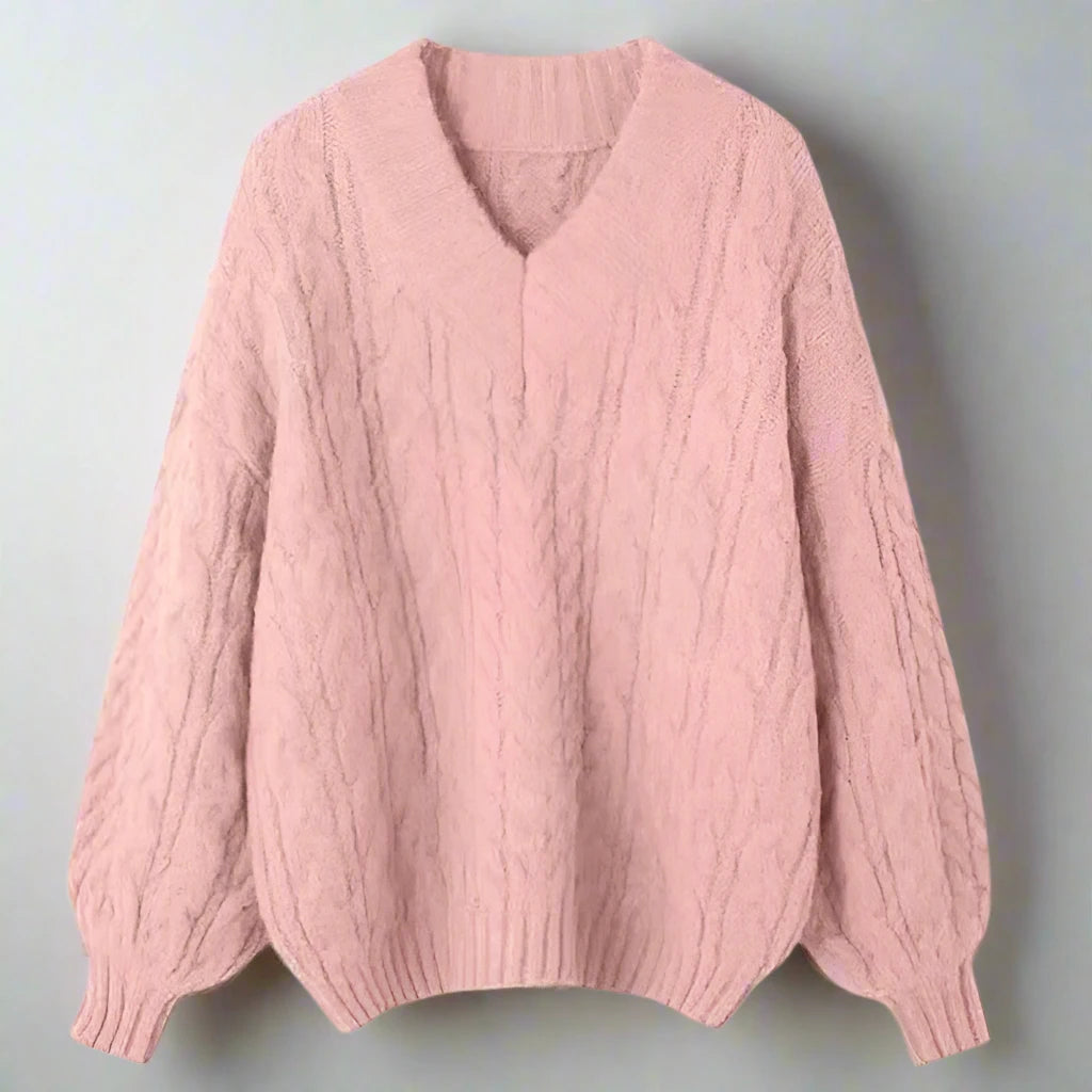 Oversize V-Neck Knitted Sweater