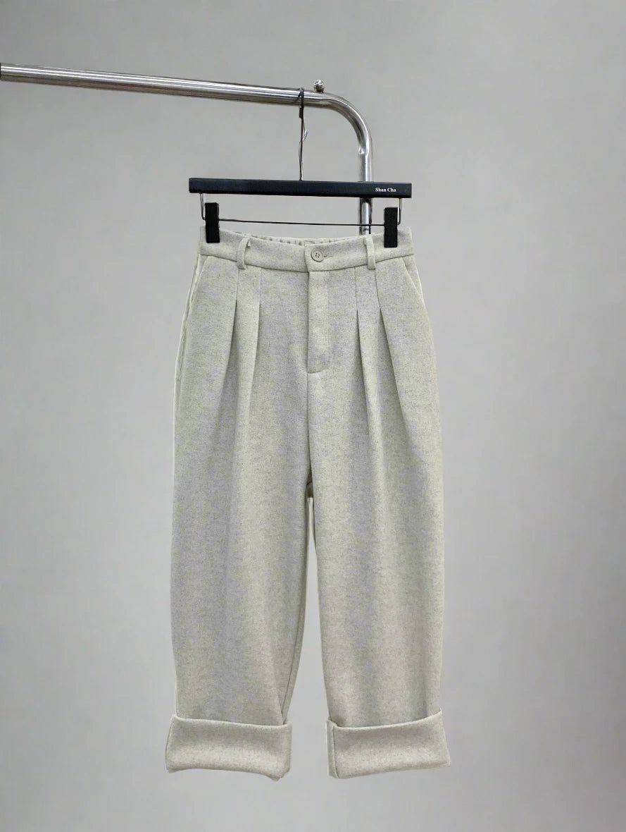 Woollen Cropped Trousers