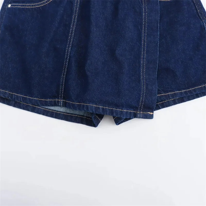 Denim Crossover Skorts