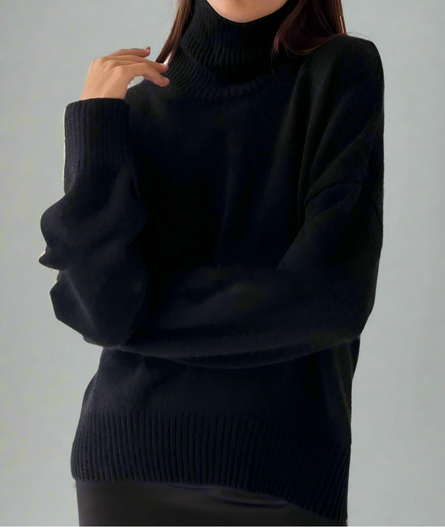 Knit Oversize Turtleneck Sweater