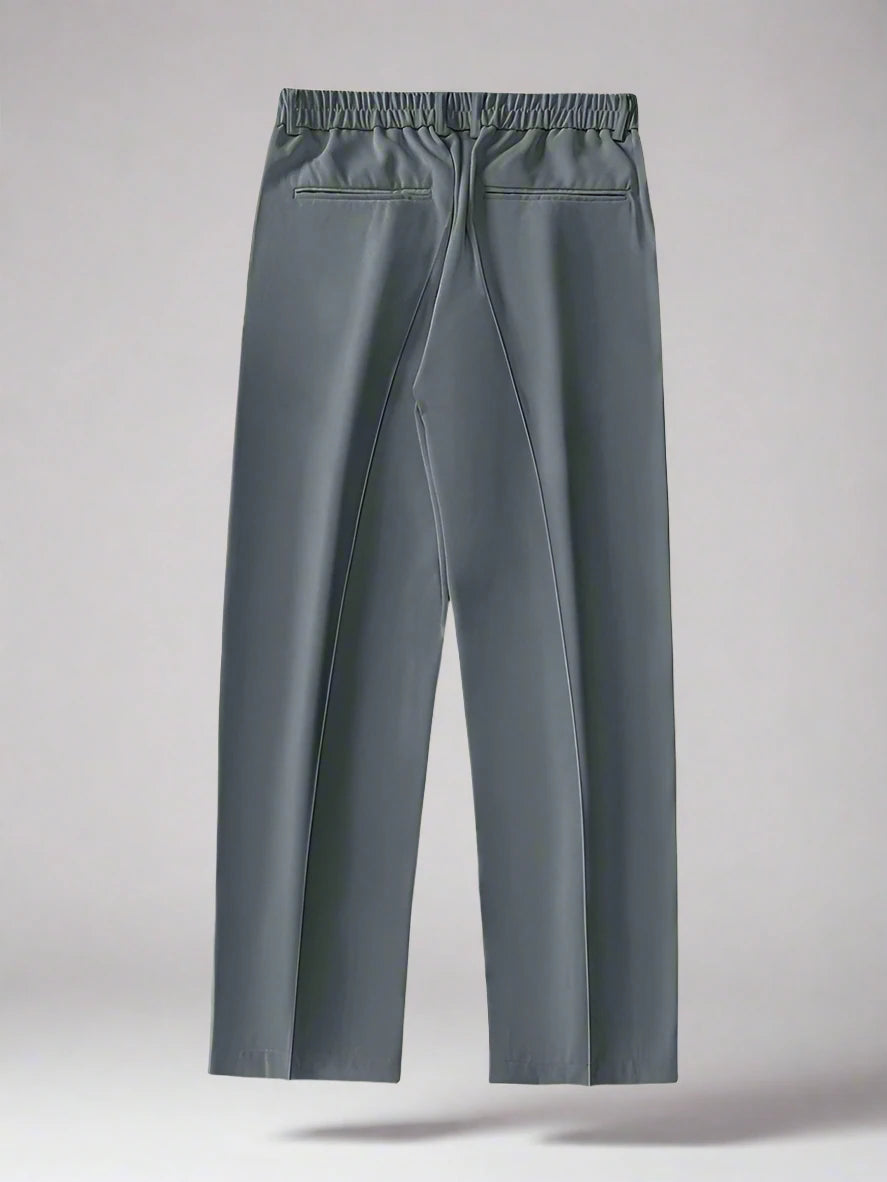 Straight-Fit Trousers With Slit Ankles