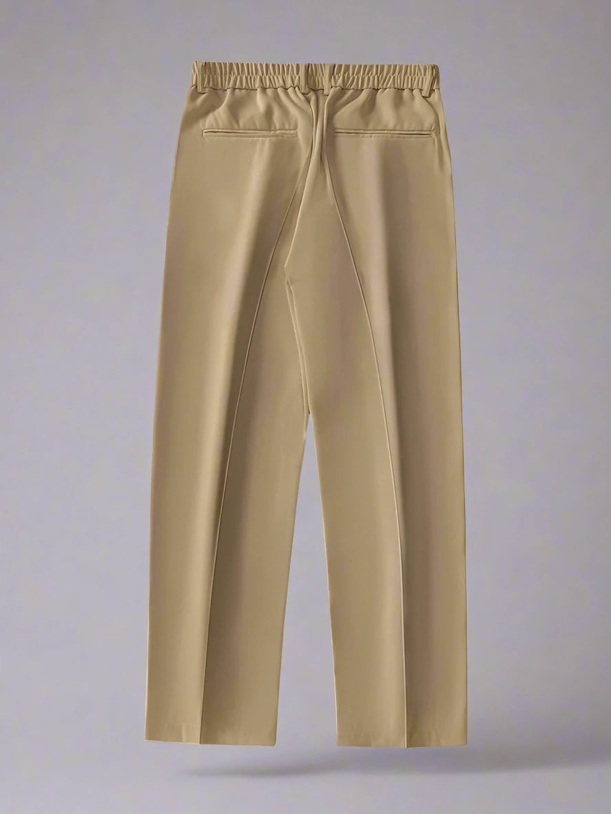 Straight-Fit Trousers With Slit Ankles