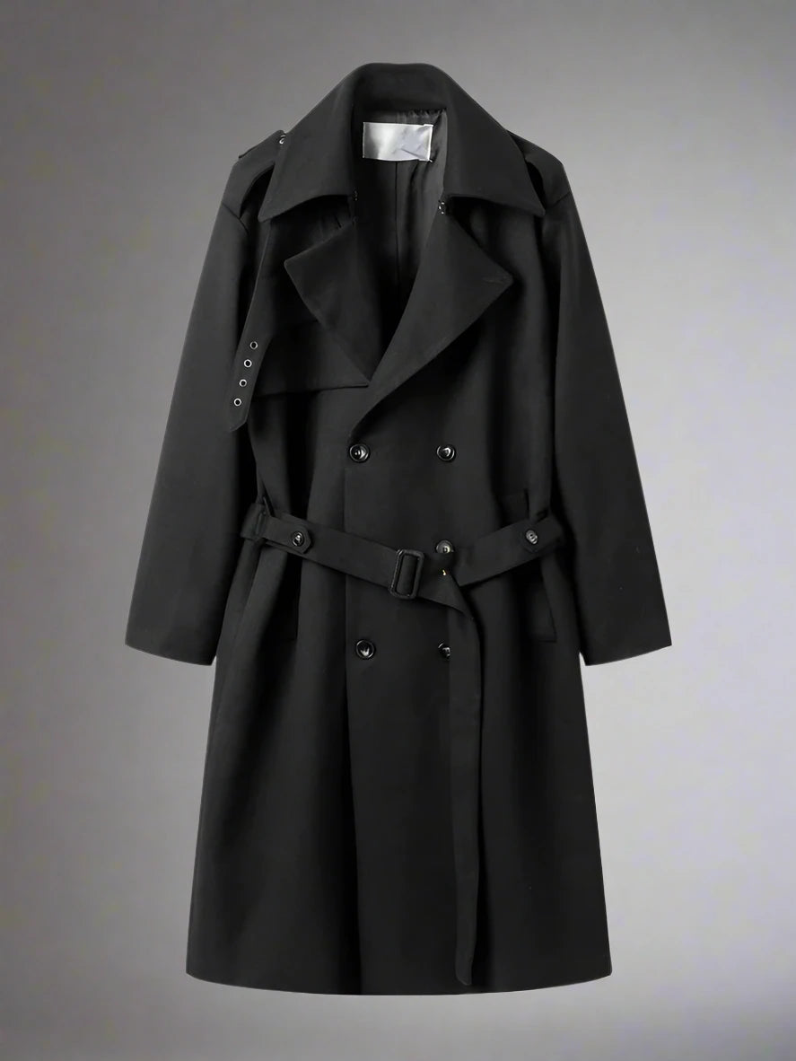 Oversize Fit Wool Blend Coat