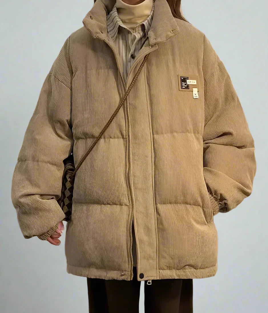 Unisex Corduroy Puffer Jacket