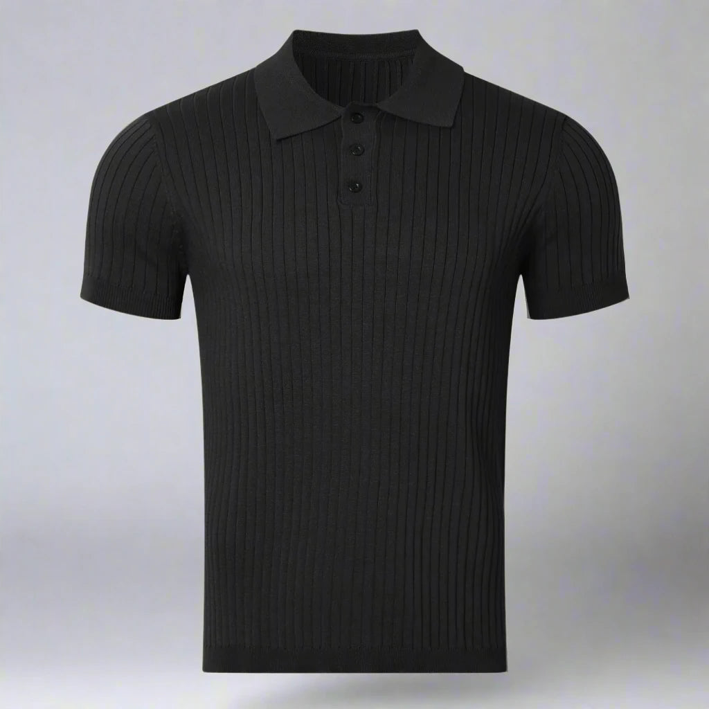 Retro Striped Polo Shirt