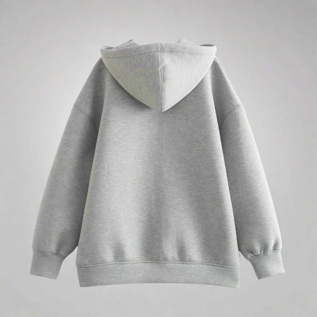 Oversize Zip-Up Cotton Hoodie