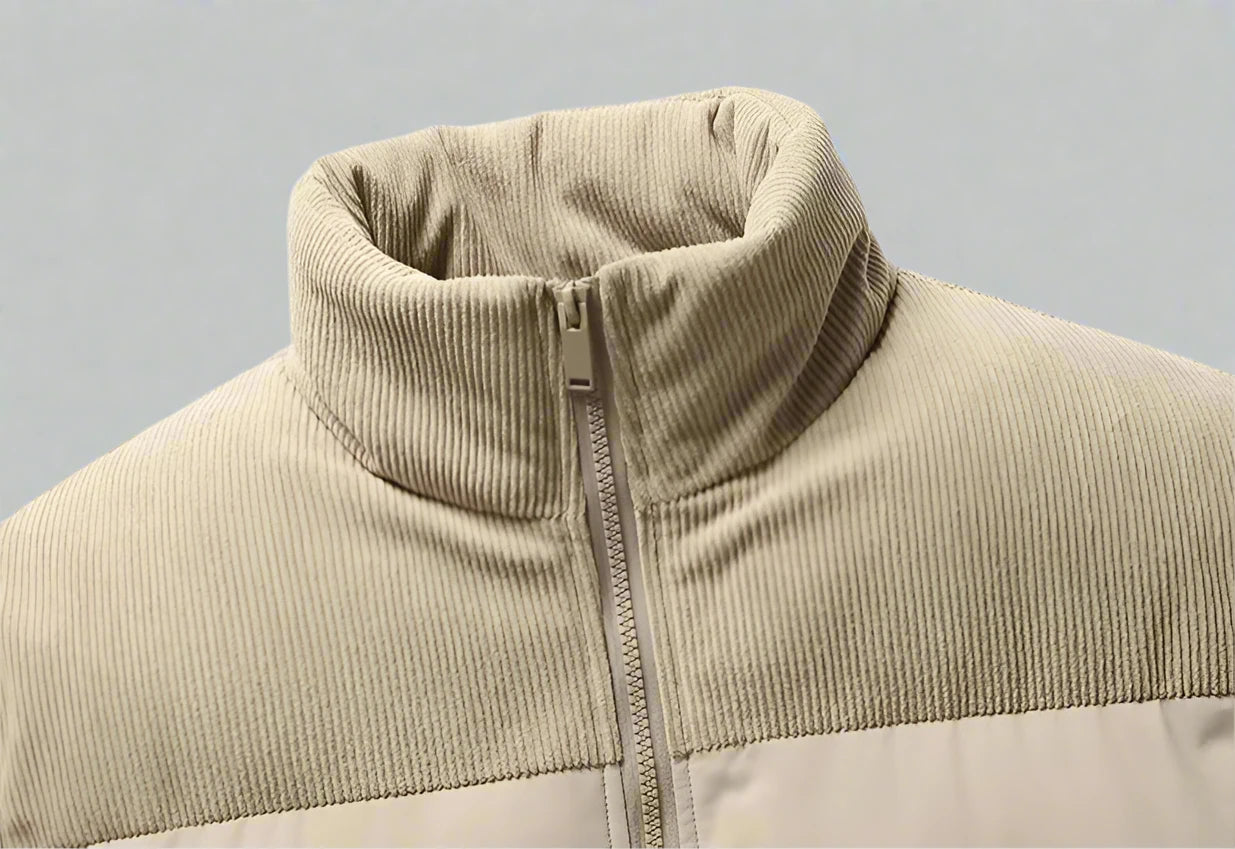 Semi-Corduroy Padded Puffer Jacket