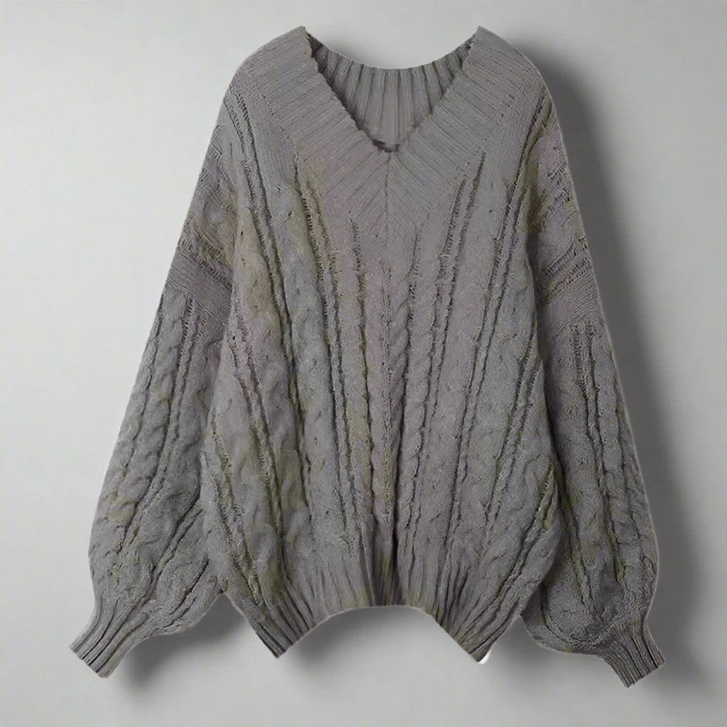 Oversize V-Neck Knitted Sweater